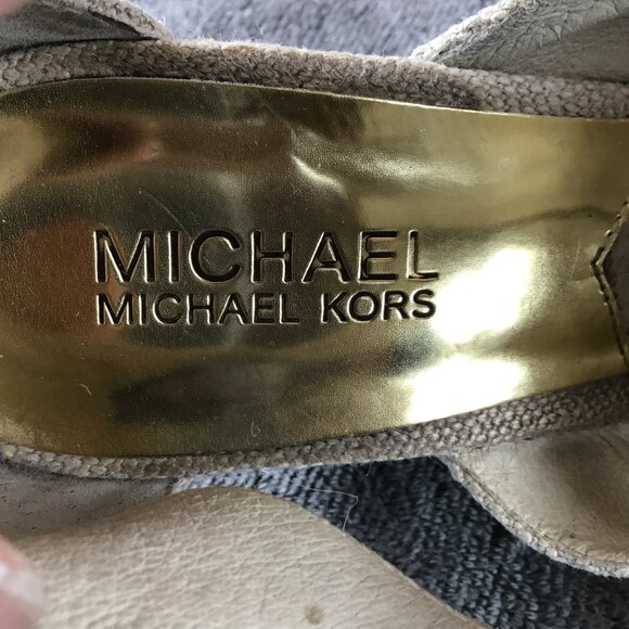 Michael Kors Damita Beige Wedge Sandals Sz 8 - Picture 8 of 14